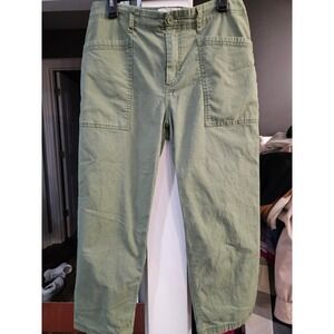 Lucky Brand Olive Green Utility Carpenter Pants Womens 4/27 Relaxed Straight Leg